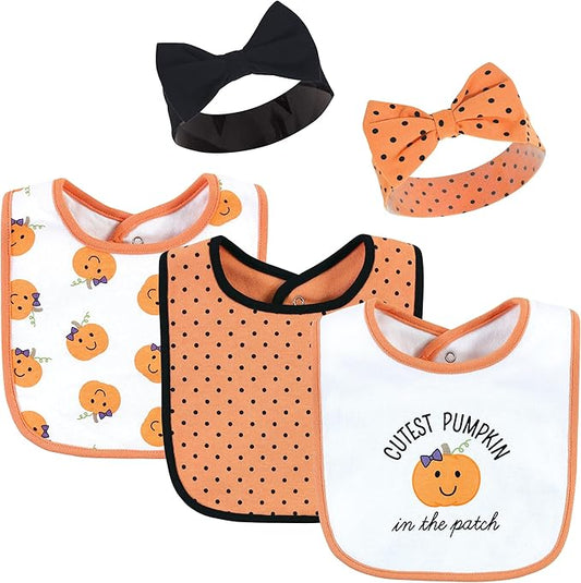 Hudson Baby Unisex Baby Cotton Bib and Headband Set