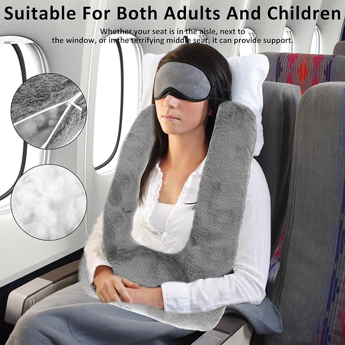 US Travel Pillow Cushion for Car Seat U-Shape Sleeper Hold Travel Pillow Comfort Kids Car Pillow Support Soft Kids Car Seat Sleeping Pillow Supports Head Neck Kids Travel Pillow for Long Journey Trave