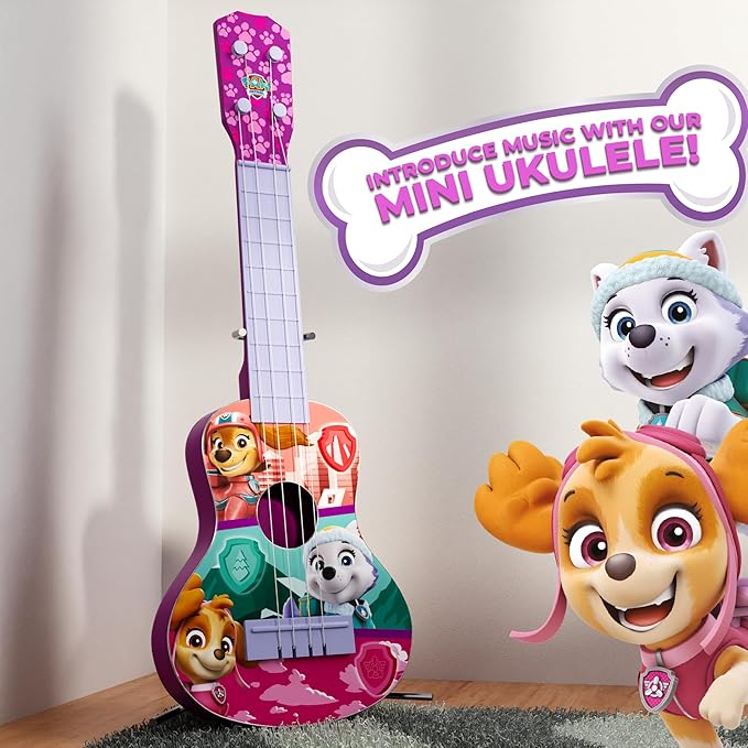 Lollipop Paw Patrol Party Ukulele - Musical Toy Gift for Toddlers4 String Mini Guitar Musical Instrument, Educational Learning Toy, Can Play with Strap or Picks - Great for Beginner