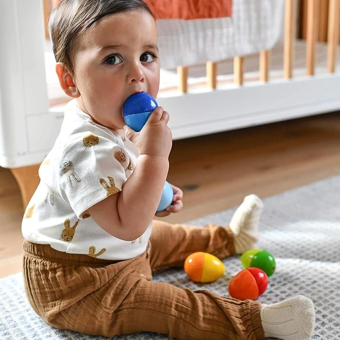 HABA Fun with Sounds Wooden Eggs – Easter Basket Stuffers for Toddlers & Kids – 5 Acoustic Sounds, Montessori Sensory Toys, Easter Gifts, Made in Germany for 2 yrs+