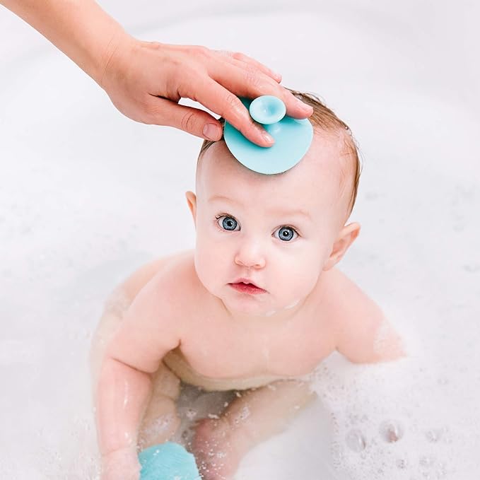 Ubbi Baby Cradle Cap Brush Silicone Brush Set, 3 Pack Soft Newborn & Infant Scalp Brushes for Gentle Bath Cleaning, BPA Free, Exfoliating Baby Bath Accessories