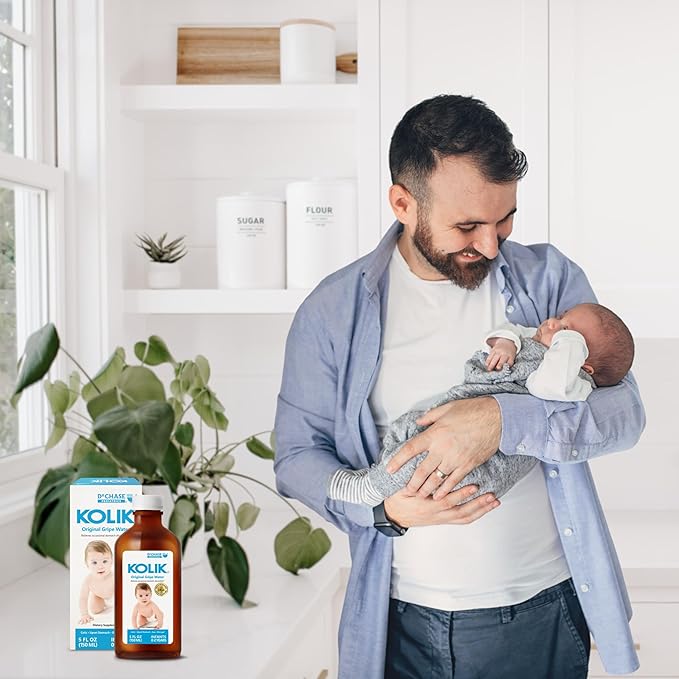 KOLIK Original Gripe Water - Baby’s Colic Relief with Ginger & Dill Oil - Gripe Water for Babies & Infants - Baby Gas Relief for Stomach Discomfort & Hiccups - Newborn Essentials - 150ml (5 fl. oz.)