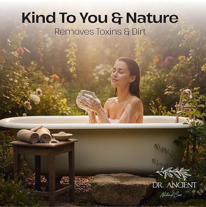 Dr.Ancient Clay Soap Bar, Organic Soap Bars Handcrafted the Traditional Way, Natural Chemical-Free, Vegan, Used for Face Wash, Body Wash, Hand Cleansing and Skin Care, Gentle Exfoliating Cleanser