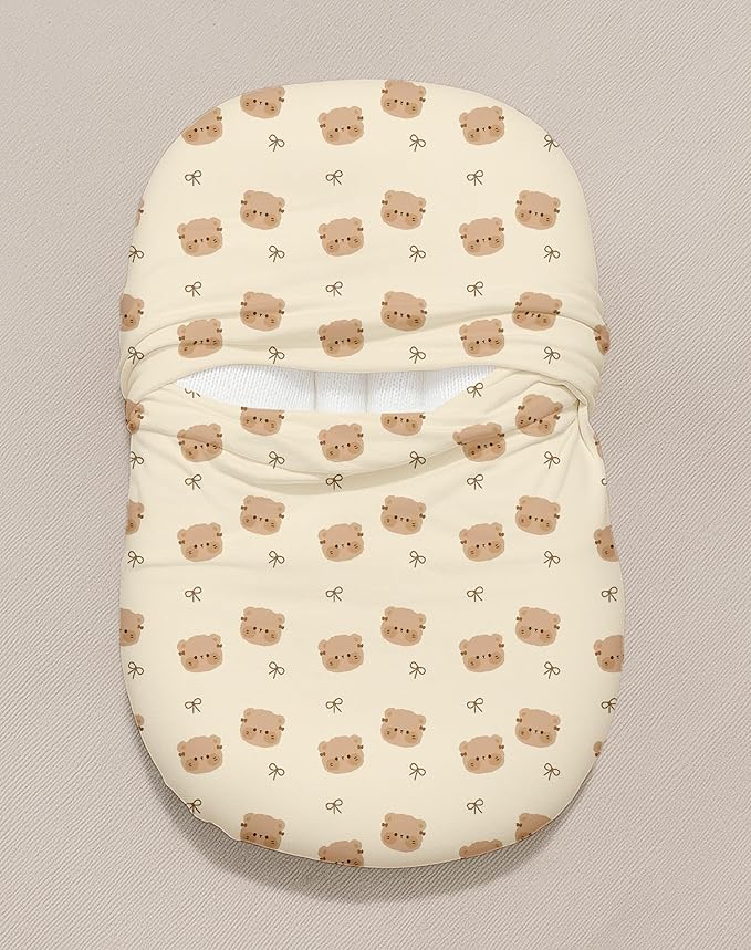 Baby Lounger Cover for Boys and Girls, Soft Breathable Polyester Cover, Fits Most Lounger Pillows, Cute Patterns, Durable and Machine Washable (09-Flower, Envelope)
