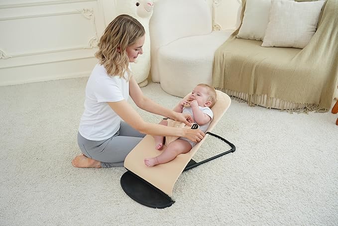 Fabric seat for Bouncer Belltop Compatible with BabyBjörn Bouncer: Soft & Bliss. Cover for Baby Bouncer (seat): Hypoallergenic & Breathable. Seat for Baby Swing: Ergonomic (Beige)