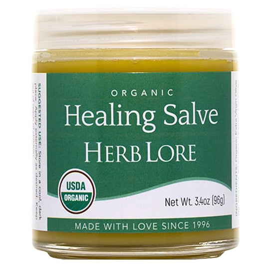 Herb Lore Healing Salve Ointment - Organic Baby Diaper Rash Cream – Natural Soothing Balm with Calendula for Cradle Cap, Drool Rash, Dry & Irritated Skin, Face & Body (3.4 oz)