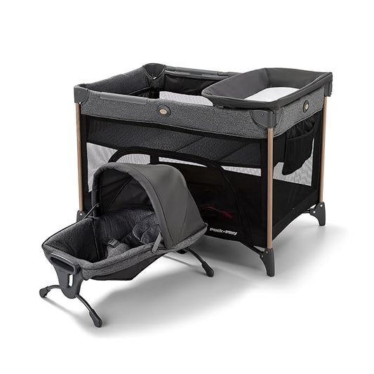 Graco Pack n’ Play Close2Baby Playard with Baby Bassinet, Changing Table, Portable Infant Seat, Milan