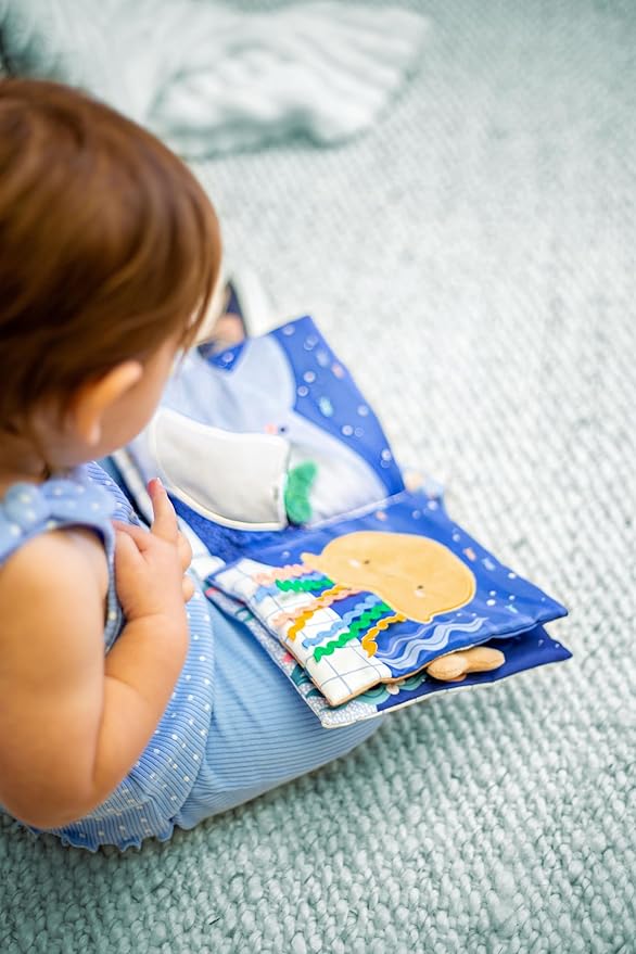 Stephen Joseph, Soft Fabric Book, Soft Activity Baby Book - 6 Sensory Filled Pages, Sensory Toys for Babies and Toddlers, Farm