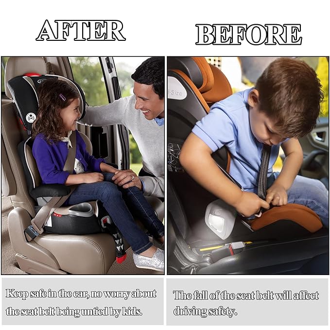 Car Seatbelt Buckle Guard, Child Seat Belt Lock Seatbelt Buckle Cover Seat Belt Lock Cover, Buckle Guard for Kids/Special Needs, 4-Pack Fit Most Car (Expect Truck)