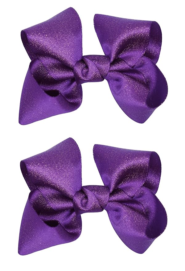 3 Inch Baby Girl Hair Bows Clips Hairpin Headwear Little Teen Toddler Girls Kids Teens Toddlers Hair Accessories - Set of 2 (Deep Purple)