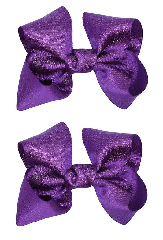 3 Inch Baby Girl Hair Bows Clips Hairpin Headwear Little Teen Toddler Girls Kids Teens Toddlers Hair Accessories - Set of 2 (Deep Purple)