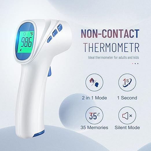 Forehead Thermometer for Adults and Kids - 202 White & 2000 White