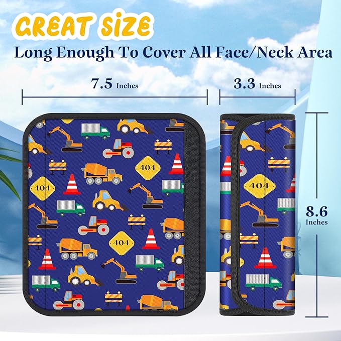 Akkya 2 Pack Seat Belt Cover Pad, Seatbelt Cushion Car Seat Strap Pads for Kids Cute Funny Carseat Stroller Shoulder Strap Protector Accessories(Pattern)