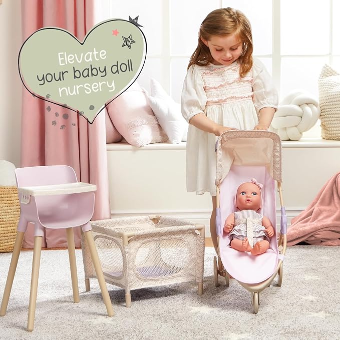 LullaBaby – 14-Inch Bath Doll – Olive Skintone & Light Brown Hair Baby Boy Doll with Accessories – Soft Plush Body – Real Water Play – Tub Toy – Kids Ages 2+