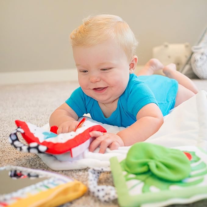 Sassy Reversible Soft Sensory Activity Panels, Ages 0+ Months, 4 Count (Pack of 6)