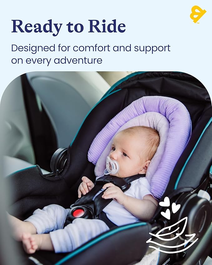 GoldBug Baby & Toddler 2-in-1 Car Seat Head Support - Plush Purple