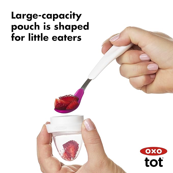 OXO Tot Silicone Self-Feeder 2 Pack Teal/Pink