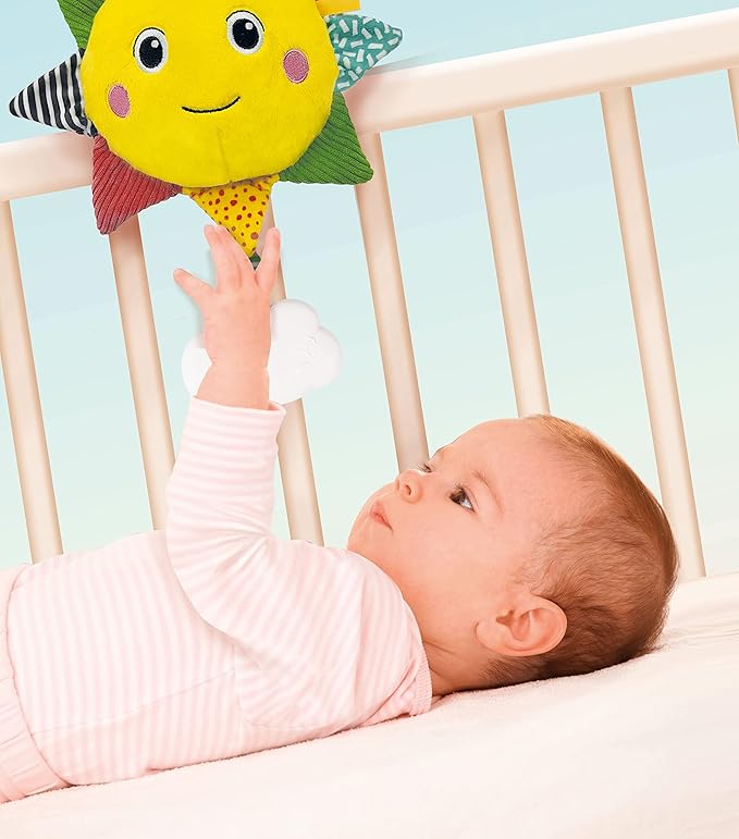 Clementoni - Carillon Soleil - Soft Sun - Musical Soft Toy - Development of Emotions - Moments of Relaxation - Soft Fabric - Easy to Hang - for Children from 0 Months, Yellow