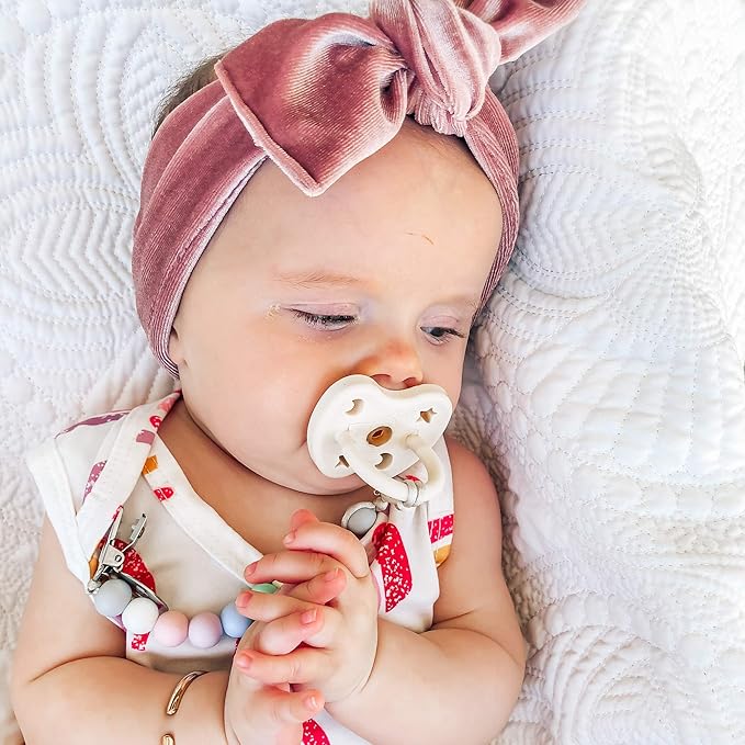 Ali+Oli Silicone Pacifier Clip for Baby (Thin Pastel) 100% Food-Grade BPA Free Newborn Pacifier Holder Infant Binky Clip for Baby Boy or Girl