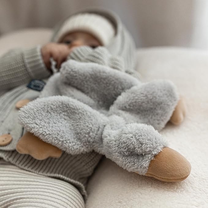 Helga The Goose, Pacifier Holder, Security Blanket Lovey, Infant Stuffed Toy, 9.8 Inches (Pack of 1) (Sky Grey)