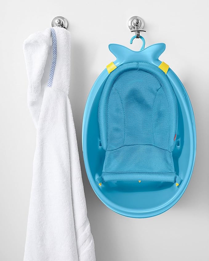 Skip Hop Baby Bath Tub, 3-Stage Smart Sling Tub, Moby, Blue (Pack of 2)