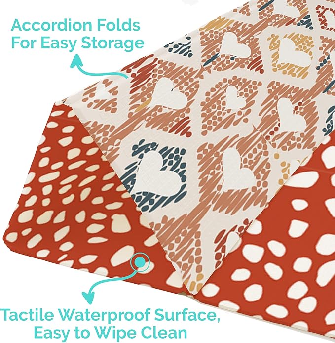 JumpOff Jo Foldable Foam Play Mat – Large Waterproof Baby & Toddler Activity Floor Mat, Double-Sided 70 x 59 Inch Play Surface