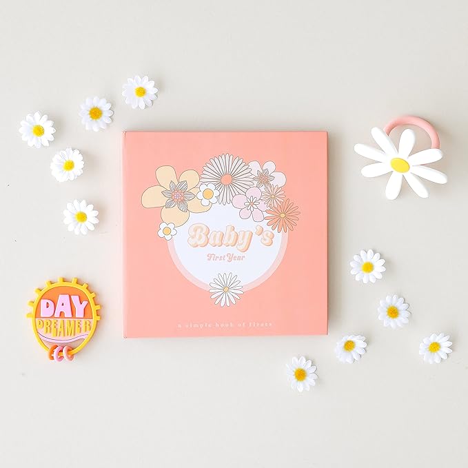 Lucy Darling Baby Teething Toys - Flower Child Silicone Baby Chew Toy for 0-6 and 0-12 Months - BPA Free Teethers for Babies - Soothe Babies Gums - 2 in 1 Pacifier and Teether