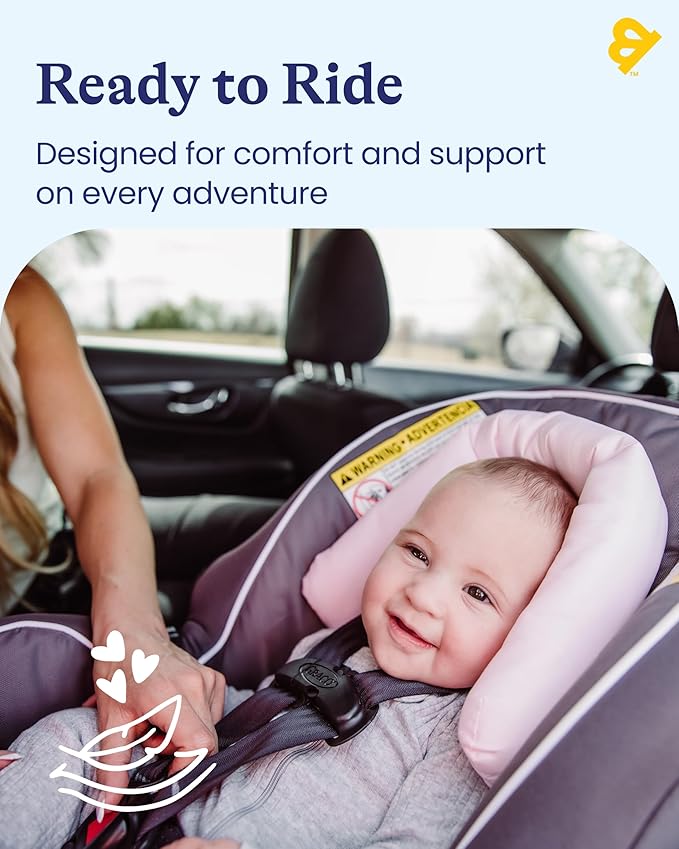 GoldBug Baby & Toddler 2-in-1 Car Seat Head Support - Pink