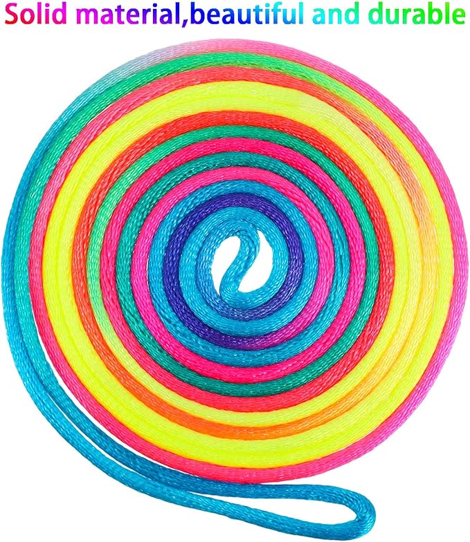 meekoo 6 Pieces Cats Cradle String Hand Game Finger String Toy Supplies, 165 cm Length, Rainbow Color