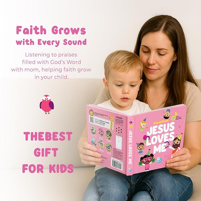 Jesus Loves Me - Christian Sound Book | Music Books for Toddlers | Religious Toys | Gift for Easter, Christmas, Birthday, Baby Music
