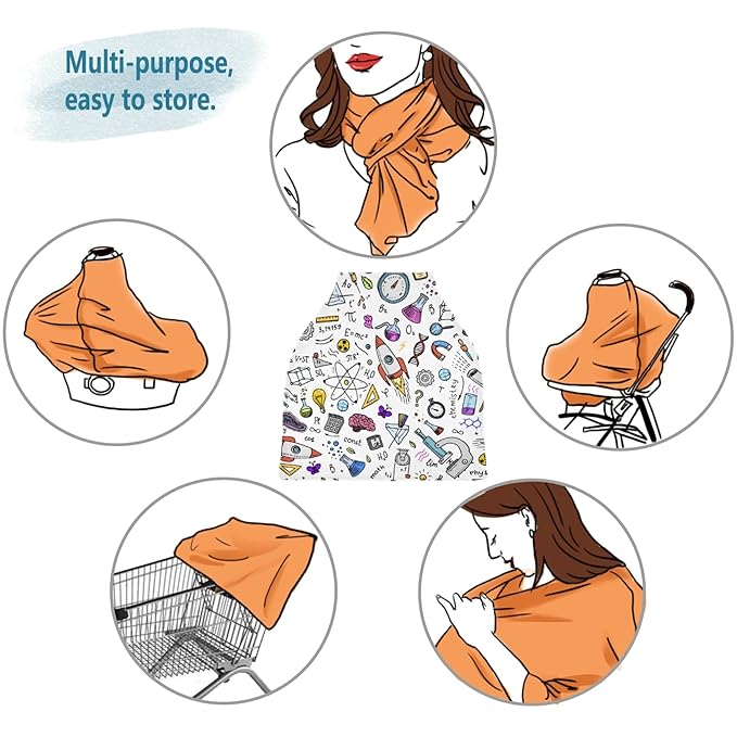 Scientific Formula Physics Math Astronomy Chemistry Science Stretchy Baby Car Seat Cover Infant Canopy Nursing Covers Breastfeeding Cover Breathable Windproof Winter Scarf for Boys Girls