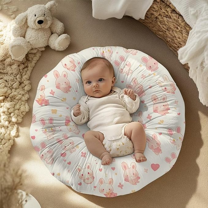 Newborn Lounger Cover, Reusable Infant Lounger Pillow Cover Stretchy Baby Lounger Slipcover Soft Infant Lounger Pillow Cover for Most Babies Rabbit