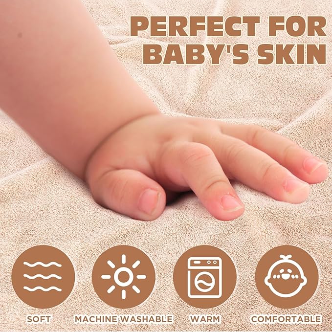 SmoothNovelty 6 Pack Baby Hooded Towels Infants and Toddlers Coral Fleece Baby Bath Towels 31.5 x 31.5 Inch Absorbent Cute Soft Newborn Bath Essentials Gifts for Boys & Girls(Multicolor,Classic)