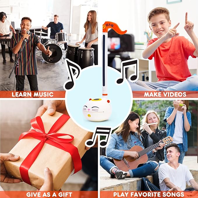 Otamatone Classic Lucky Cat [Officially Licensed] Japanese Character Electronic Musical Instrument Portable Synthesizer from Japan Maywa Denki for Children Kids and Adults Gift