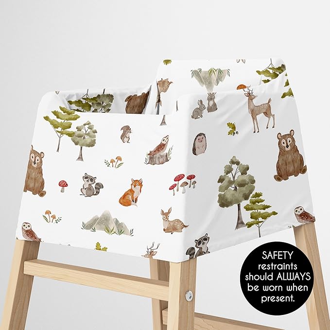 Sweet Jojo Designs Woodland Forest Animals Boy Girl Unisex/Gender Neutral Infant Baby Car Seat Cover Nursing Breastfeeding High Chair Shopping Cart Stroller Carrier Multipurpose Use Watercolor Friends