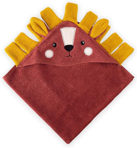 Cigit Concept 100% Organic Cotton Lion Figure Hooded Baby Towels 29.5 x 29.5 Inch Tile, Organic Baby Towels and Washcloths