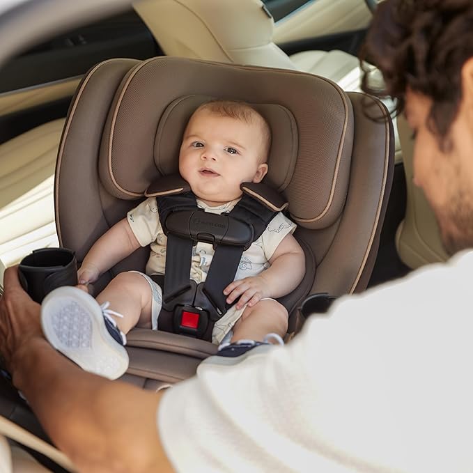 Maxi-Cosi Andi 360 Rotating All-in-One Baby Convertible Car Seat, Rear Facing, Forward Facing Infant Toddler Booster, Easy Rotation, Tension System, Harness Adjust, Truffle