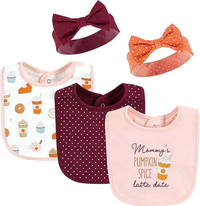 Hudson Baby Unisex Baby Cotton Bib and Headband Set