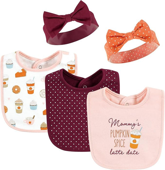 Hudson Baby Unisex Baby Cotton Bib and Headband Set