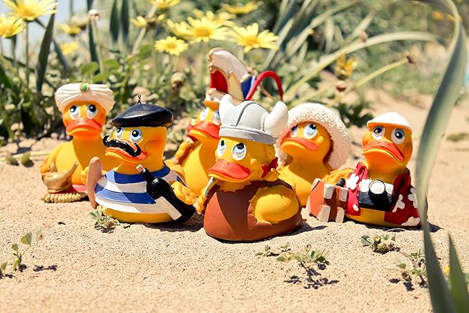 Row Boat Rubber Duck Bath Toy | All Natural, Organic, Eco Friendly, Squeaker | Imported from Barcelona, Spain