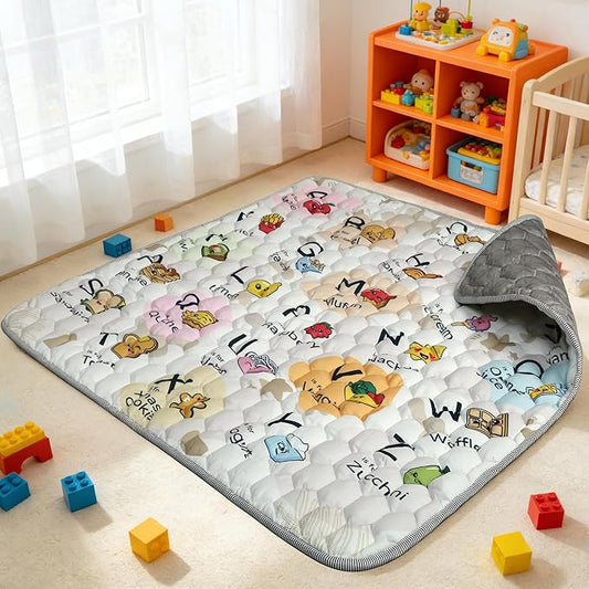 ENVTEK Baby Play Mat for Floor Playpen - 50" X 50" Playpen Mat,Thick One-Piece Crawling, Odorless Floor Mat, Non-Slip Cushioned Baby Playmat for Infants,Babies,Toddlers. Foldable and Machine Washable