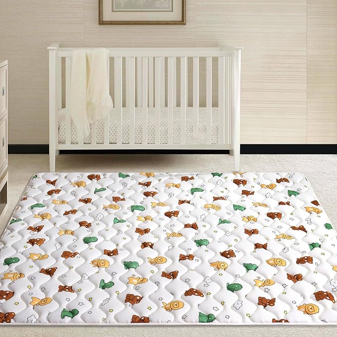 Premium Foam Baby Play Mat for Floor, 50x50 Playpen Mat, Thicken One-Piece Crawling Mat, Non-Slip Cushioned Baby Playmats for Infants, Babies, Toddlers, Play & Tummy Time