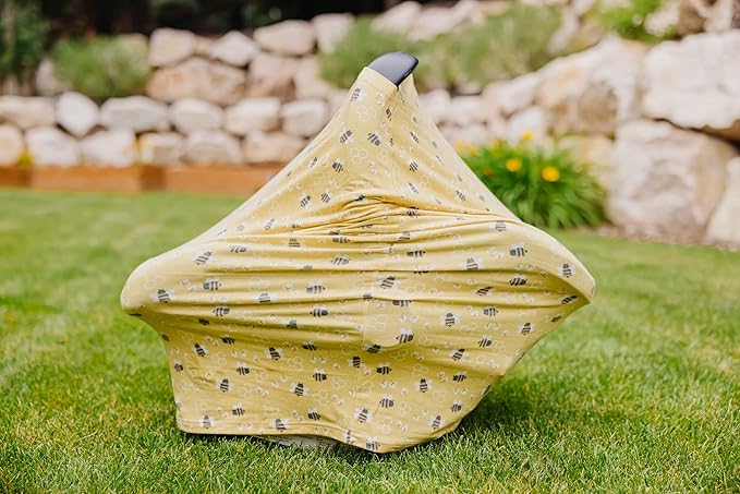Copper Pearl Multi-Use Cover: Car Seat Covers, Nursing Cover, and Stroller Cover for Sun - Stretchy Fabric, All-Season Use, Stylish Designs, Easy Access for Moms - Honeycomb