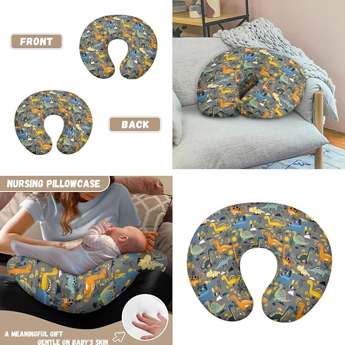 Dinosaur Carseat Canopy for Babies Playful Breast Feeding Covers for Women Baby Lounger Pillow U-Shaped Breastfeeding Pillowcase Breastfeeding Essentials