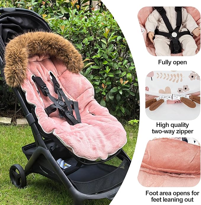 HOUSBAY Baby Stroller Bunting Bags Stroller Footmuff Universal Sleeping Bag Winter Outdoor Hooded Bunting Bag Windproof and Water-Resistant Suitable Below 5 ℃