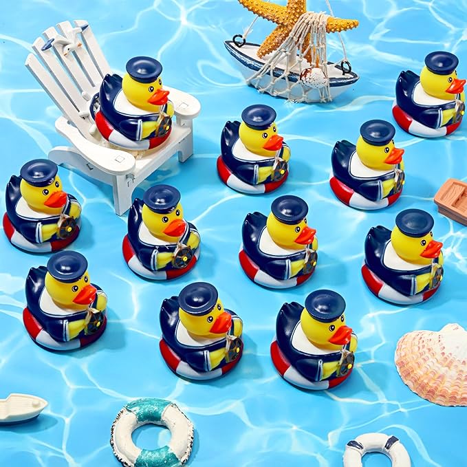 Jerify 12 Pcs Cruise Ships Rubber Ducks 2 Inch Nautical Sailing Rubber Cruise Ship Ducks Bulk for Party Gift Bath Carnival Pool