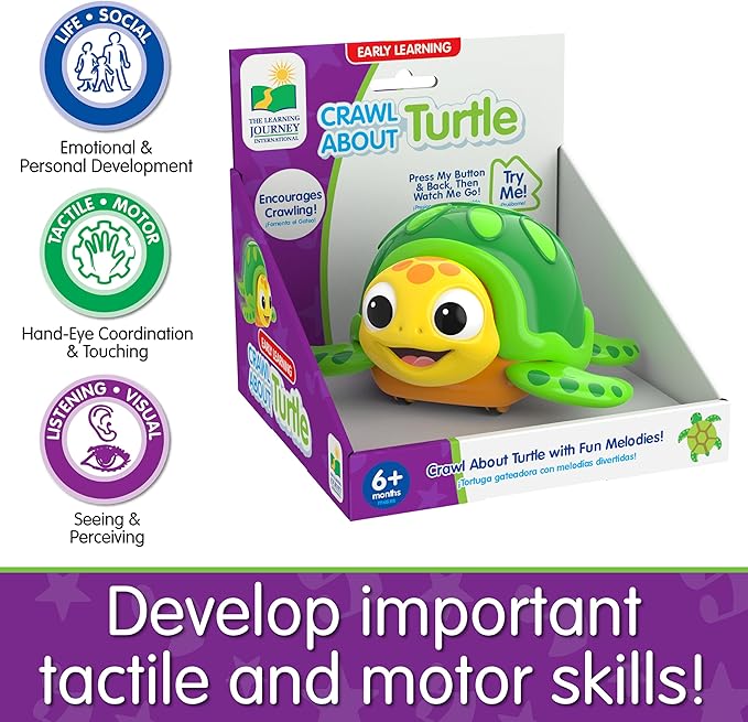 The Learning Journey Crawl About Sea Turtle – Musical Crawling Toy for Babies – Interactive Movement Aid with Songs – Developmental Baby Toy for Ages 6+ Months