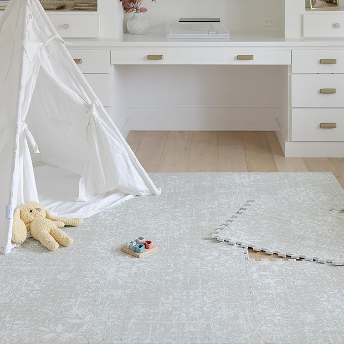 Little Landings Baby Play Mat for Floor - Eden (4x6ft) - Premium EVA Foam Play Mat for Babies & Toddlers (Ages 0-5+) - Non-Toxic Playmat for Tummy Time, Crawling & Playroom - Stylish & Comfortable