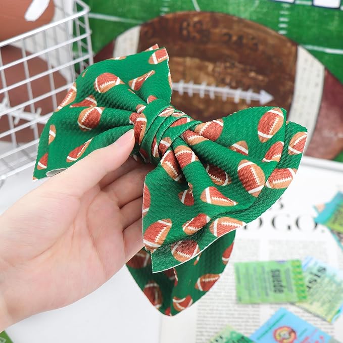 YanJie 7'' Football Baby Clothes Girl Headbands Hair Bows Super Bowl Hair Accessories for Newborn Infant Babies Baby Girl Football Outfit