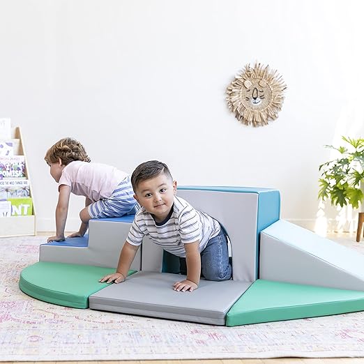 ECR4Kids SoftZone Lincoln Tunnel Climber, Toddler Playset, Contemporary, 9-Piece